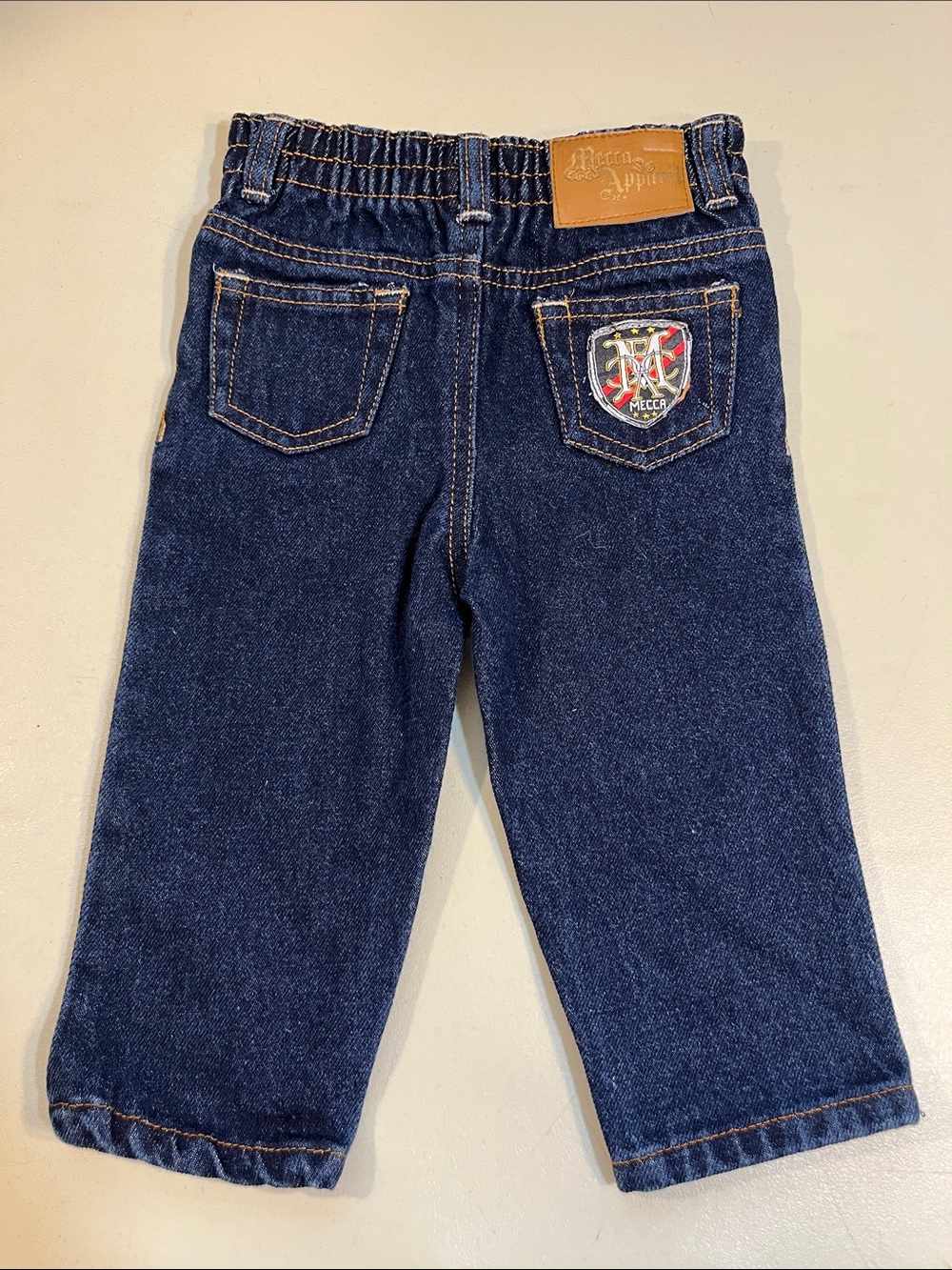 mecca Kids Dark Gray Denim Jeans with Yellow Topstitching